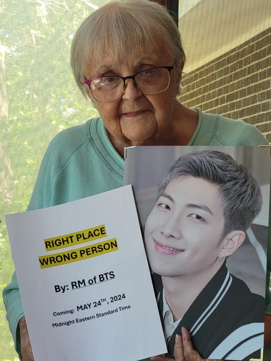 Grandma says to get ready for #RightPlaceWrongPerson by RM!! She is so excited for his album to drop! #RM #RPWP