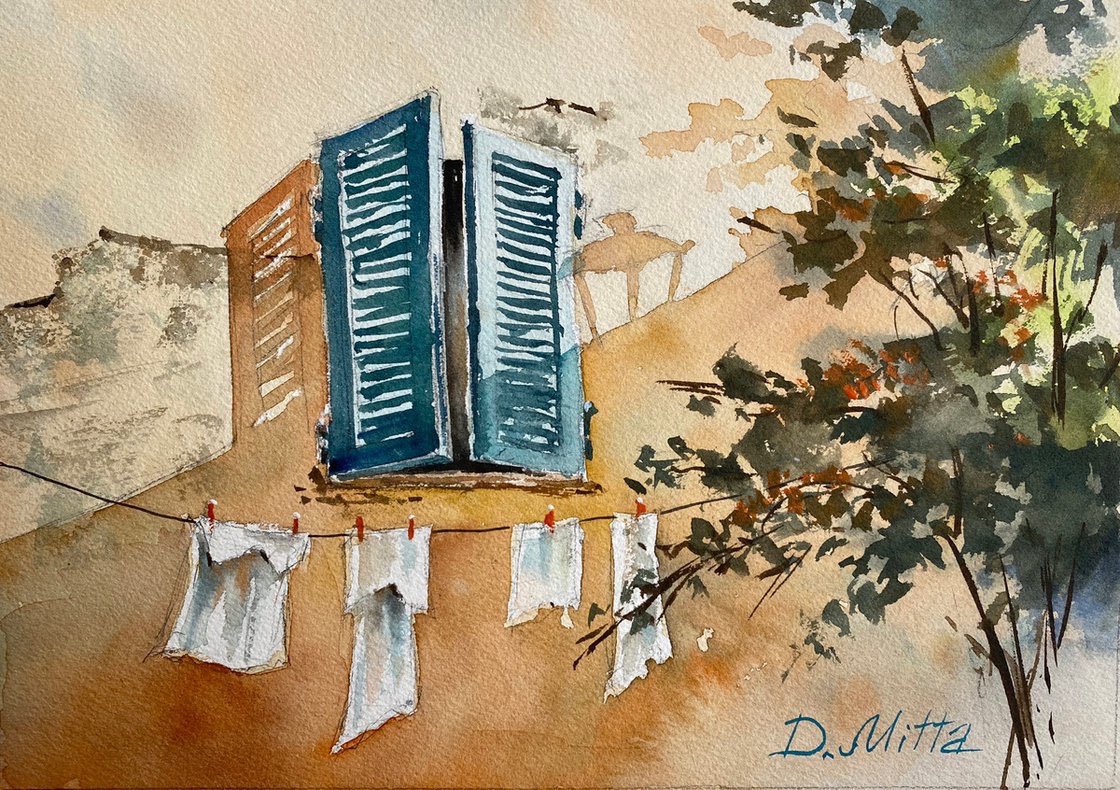 Darya Mitta | ITALIAN SUN | watercolour on paper | 2020 | 30x20 cm (w/h) | €120,- | For sale onlinegallery.art/en/darya-mitta… #Art #onlinegallery #painting #artistoftheday #gallery #beautiful #artist #drawing #artwork #arte #painting #artgallery #artoftheday #contemporaryart