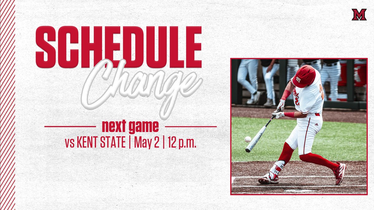 🚨Schedule Change🚨
Our game versus Kent State will now begin at 12 p.m. tomorrow due to weather. 

📕: bit.ly/3UnVFIe
#RiseUpRedHawks | #LoveAndHonor