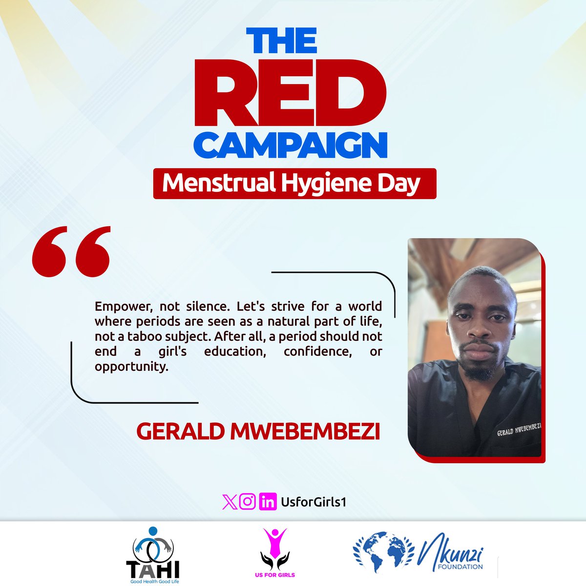 #RedCampaign

We agree with @G_Mwebembezi let us empower and not silence. 
Together, let us normalise the conversations around periods.
 
#EndPeriodStigma