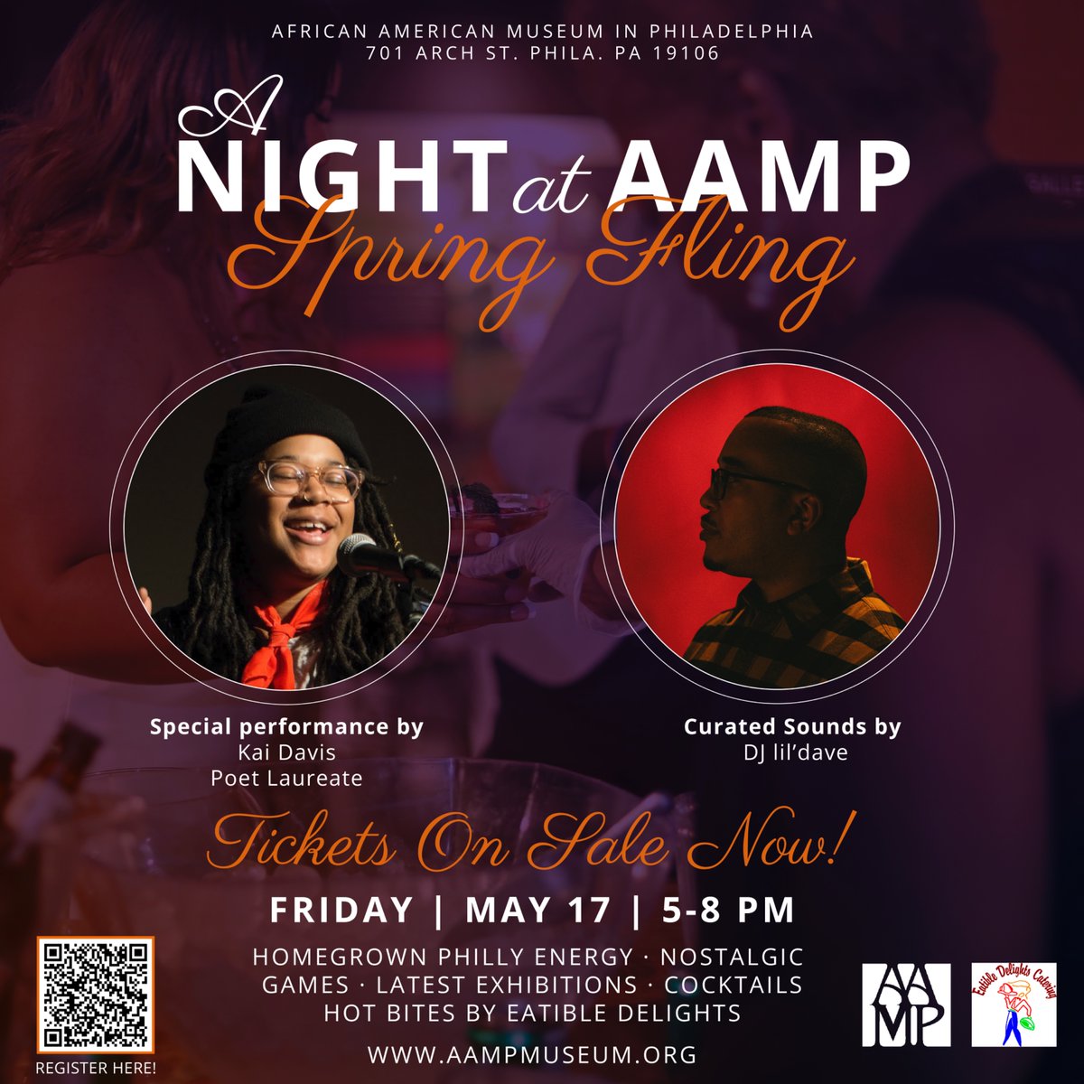 Join AAMP for a night of sophistication and fun, 05/17:A Night at AAMP: Spring Fling. Offerings include: tunes by DJ lil’dave, poetry by Kai Davis, Quizzo led by AAMP’s own, Morgan Lloyd, as well as food and drinks. Register and become a MEMBER today at aampmuseum.org