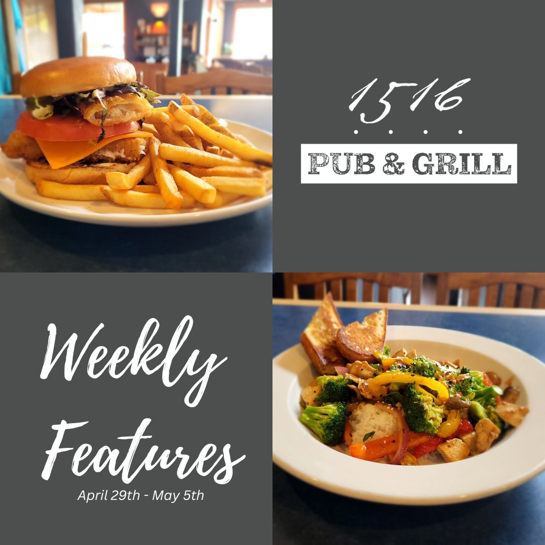 Have you had a chance to try this weeks Features?? Get them soon, they will be gone by May 5th!!

#1516pubandgrill #vernoncatering #waterfront #events #weddings #vernonbc #vernonfoodie #vernoneats #datenight #skipthedishes