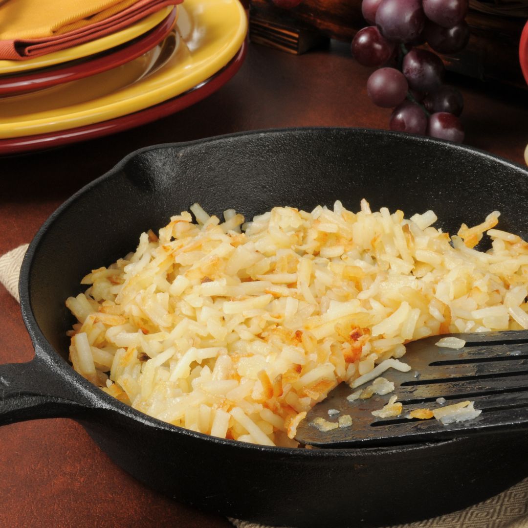Dinner is done. Our All Natural Mr. Dell's Hash Browns are delicious for breakfast but they also make a delicious side for lunch and dinner. Find where to buy at MrDells.com #MrDells #HashBrowns #AllNatural #Breakfastideas #Dinnerideas