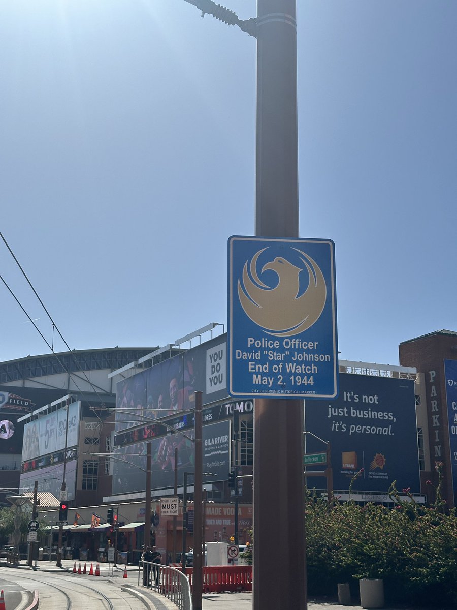 It's never too late to do the right thing. I'm grateful to @PhoenixPolice for honoring Officer David Lee 'Star' Johnson with an end of Watch Marker today. Officer Johnson was killed by a fellow officer in the line of duty in 1944. Learn more here: bit.ly/4bgh78M