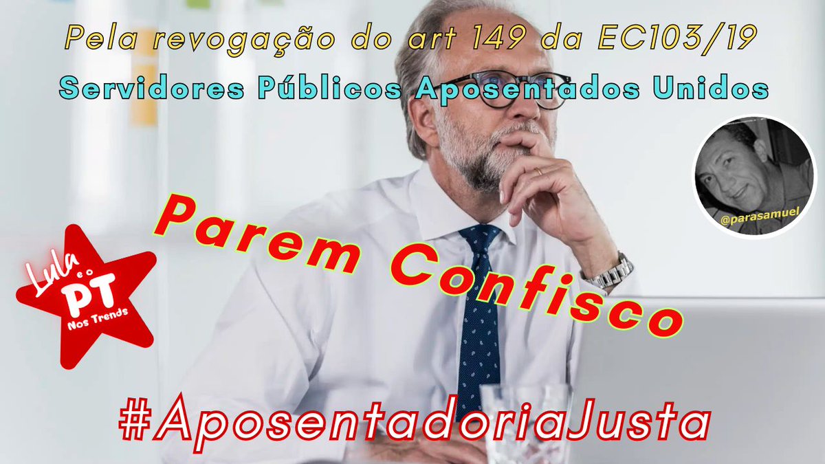 'Servidores aposentados com rendimento superior ao salário mínimo sofrem desconto de 14% nas aposentadorias pelo art.149 da EC103/19. STF, analisem a constitucionalidade. @STF_oficial @gilmarmendes @LRobertoBarroso @alexandre 👇 #AposentadoriaJusta'