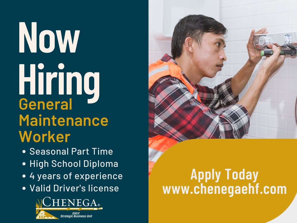 Flexible scheduling to join our maintenance team in Batavia. Apply Today!
#chenega #chenegafamily #nowhiring #joinourteam