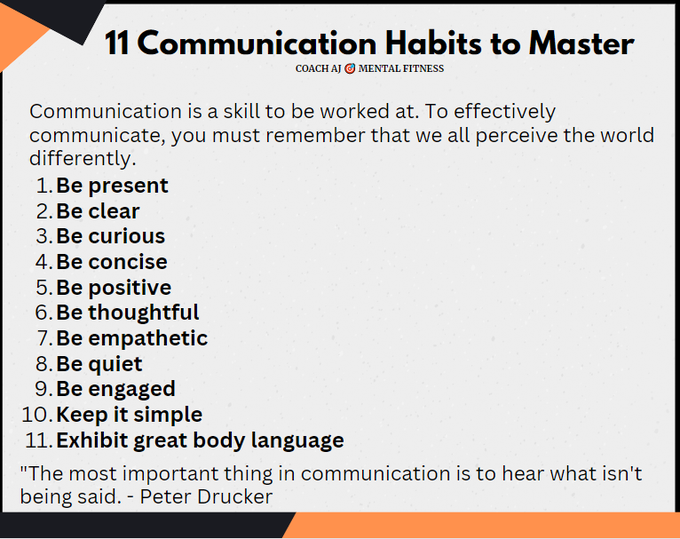 Effective communication is needed now more than ever. If you want to improve your team and your relationships, you have to communicate effectively. 11 Communication Habits to Master TODAY👇