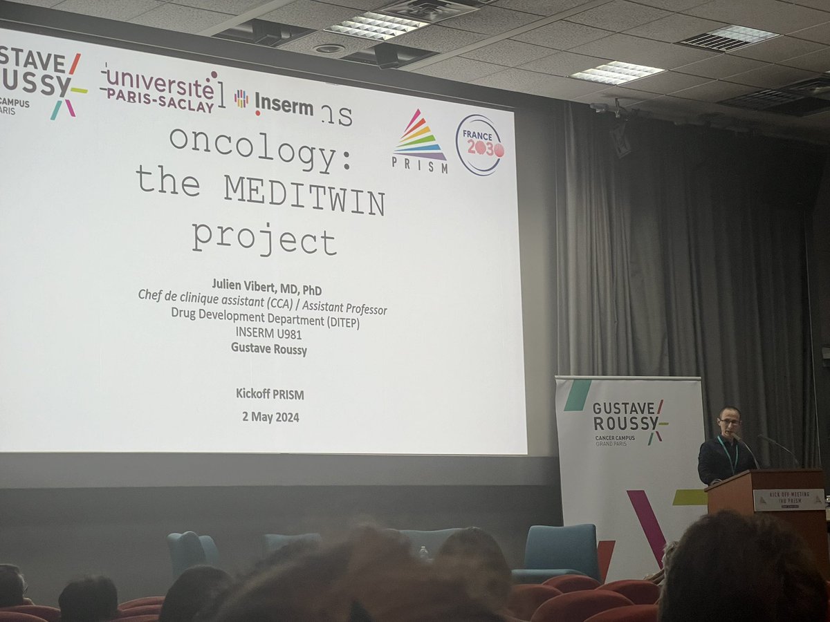 AMourenMD's tweet photo. Incredible insights today from @y_loriot on the Unlock program, delving into resistance mechanisms of new anticancer drugs, and @VibertJulien on Meditwin, virtual cancer avatars, both from @GustaveRoussy #DITEP department! Pushing boundaries in cancer research #PrecisionMedicine https://t.co/TP7fMUTJn0