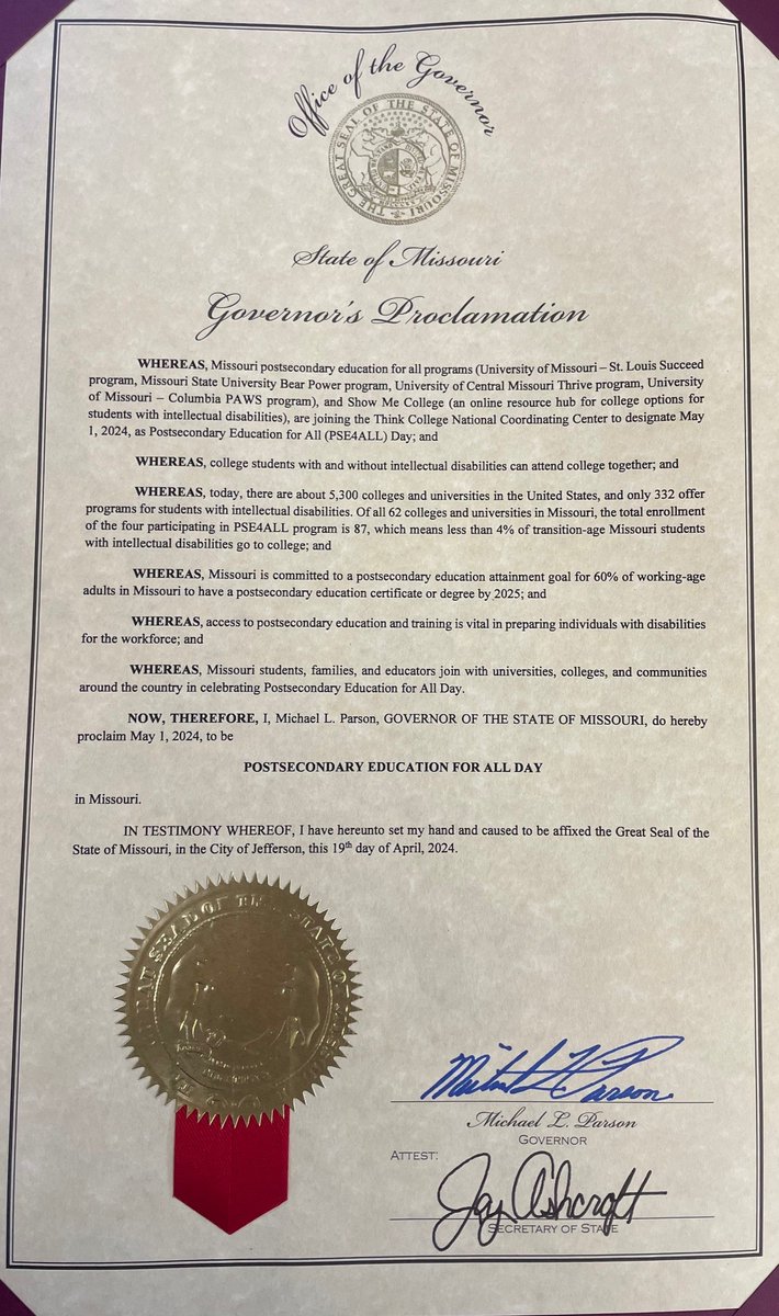 UMSL_OIPE (@umsl_oipe) on Twitter photo SIGNED. SEALED. DELIVERED. OIPE's Dr. Wen Zeng holds up the #PSE4ALL Day Proclamation by <a href="/MoGov/">State of Missouri</a> Governor Mike Parson #OIPE #CollegeisPossibleforAll #ThinkHigherThinkCollege #ShowMeCollege #UMSLProud SIGNED. SEALED. DELIVERED. OIPE's Dr. Wen Zeng holds up the #PSE4ALL Day Proclamation by <a href="/MoGov/">State of Missouri</a> Governor Mike Parson #OIPE #CollegeisPossibleforAll #ThinkHigherThinkCollege #ShowMeCollege #UMSLProud
