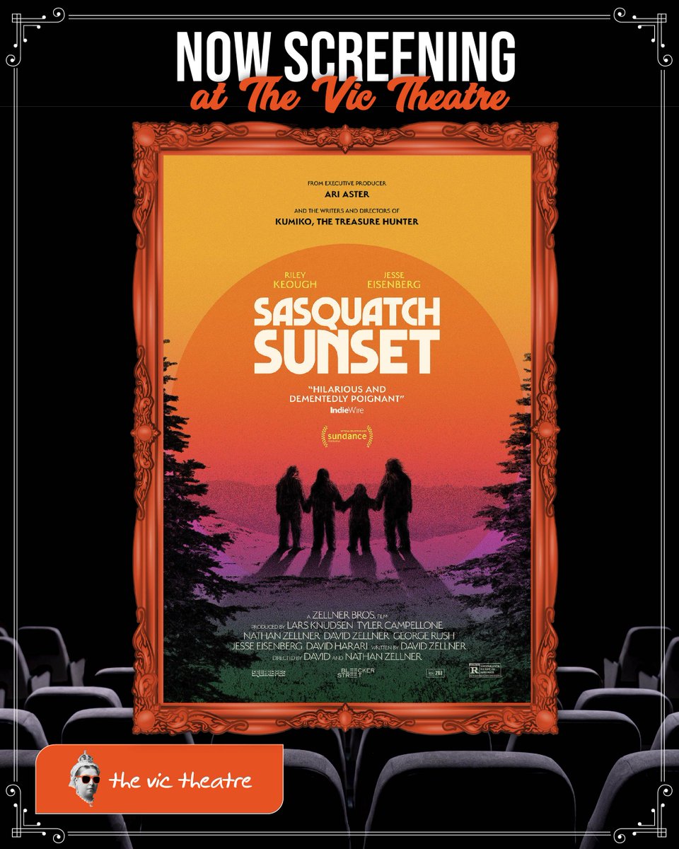 Discover a family unlike any other amidst the whispers of legends and towering trees. Riley Keough and Jesse Eisenberg star in this quirky and whimsical comedy. #SasquatchSunset #Comedy #TheVicTheatre #JesseEisenberg #RileyKeough #Sasquatch #Bigfoot