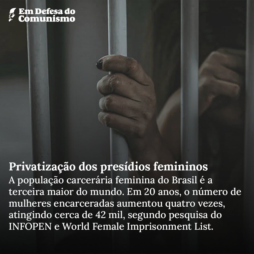 🔺 PRIVATIZAÇÃO DOS PRESÍDIOS FEMININOS 

Incluindo os presídios no programa de Parcerias Públicas Privadas (PPPs), através do decreto presidencial N°11.498, o governo Lula caminha mais uma vez em direção ao favorecimento do capital privado. 

+