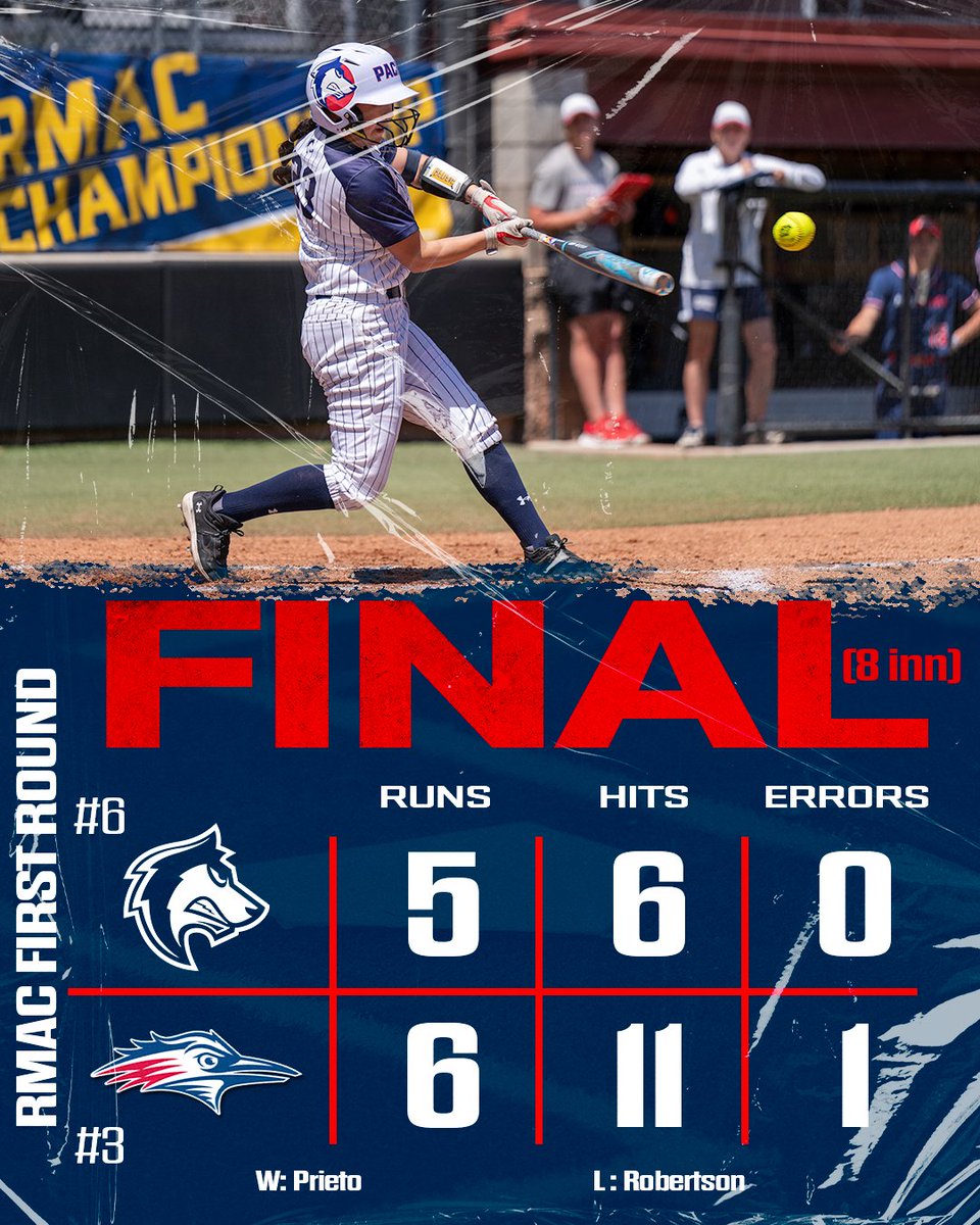 🥎 FINAL @CSUPsoftball drops heartbreaker 6-5 (8 inn.) against MSU Denver in the first round at the @RMAC_SPORTS Tournament The ThunderWolves return to action Friday at 10 a.m. and the opponent is TBD Emma Case goes 2-for-3 at the plate for the Pack #DevelopingChampions #Unit