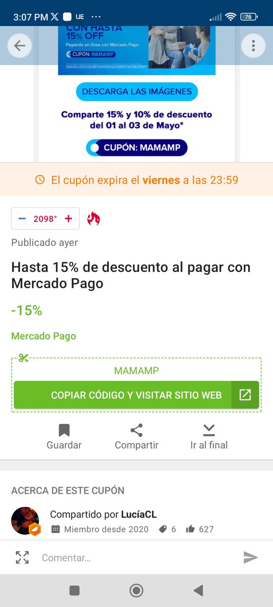 Cupón pa mercado pago!!!