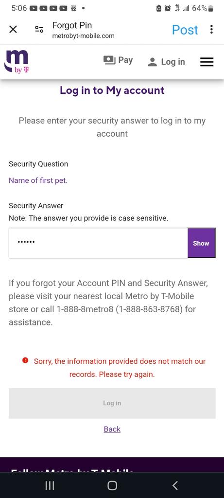 @MetroByTMobile You're killing me with this PIN nonsense. I've only ever had ONE pet.