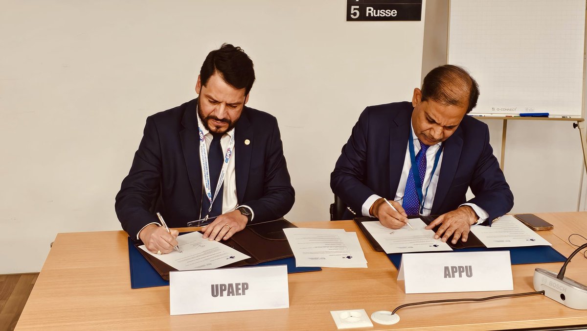 Excited to sign a landmark Framework Agreement between @APPU_Post and @Union_UPAEP. Look forward to fruitful collaboration between two Restricted Unions of @UPU_UN in capacity building, digital transformation initiatives, sharing of best practices and more. @frankcast