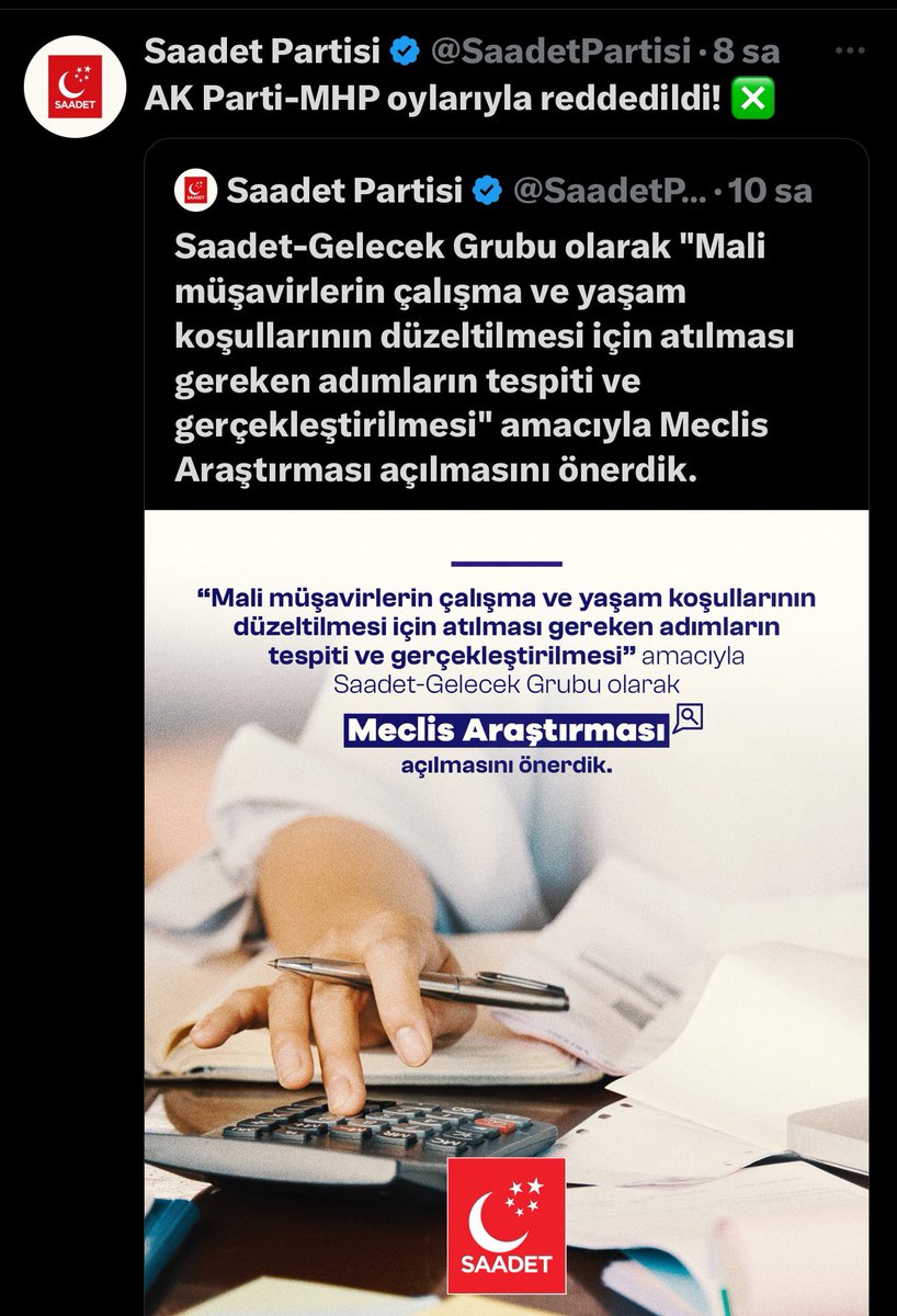 Sorunlarımızın çözülmesini bekliyoruz. #MaliMüşavirlerinSesineKulakVerin 
#MuhasebeYanginYeri 
Teşekkürler @SaadetPartisi