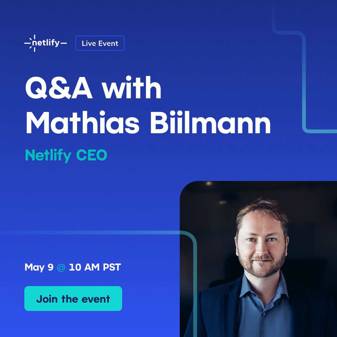 Want to connect with @biilmann and ask all your web dev-related questions? Save your spot for a candid live Q&A next Thursday! linkedin.com/feed/update/ur…