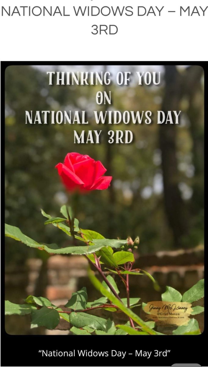 Every Nation Must Celebrate It's Widow/ers

National Widows Day sprung from Widow Wednesday,a grassroots program designed to assist widows and widowers in the community with small tasks not completed by the late spouse. 
#MakeWidowsMatter #BalanceforBetter #LeaveNoOneBehind