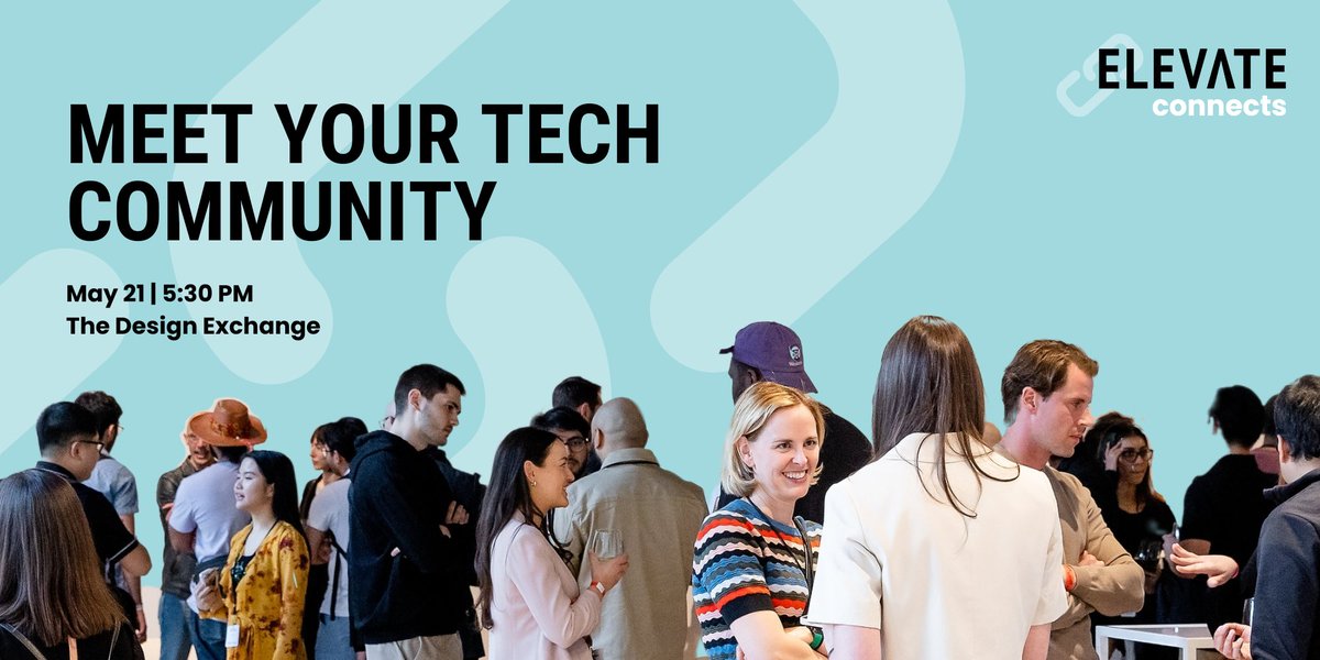 Ready for another Elevate Connects? On Tues, May 21 come and hang out with us at @DesignExchange! Join us from 5:30pm-7:30pm for complimentary refreshments, games, and giveaways at an event built for founders of all stages. Sign up here: ti.to/elevate/elevat… #techfounders
