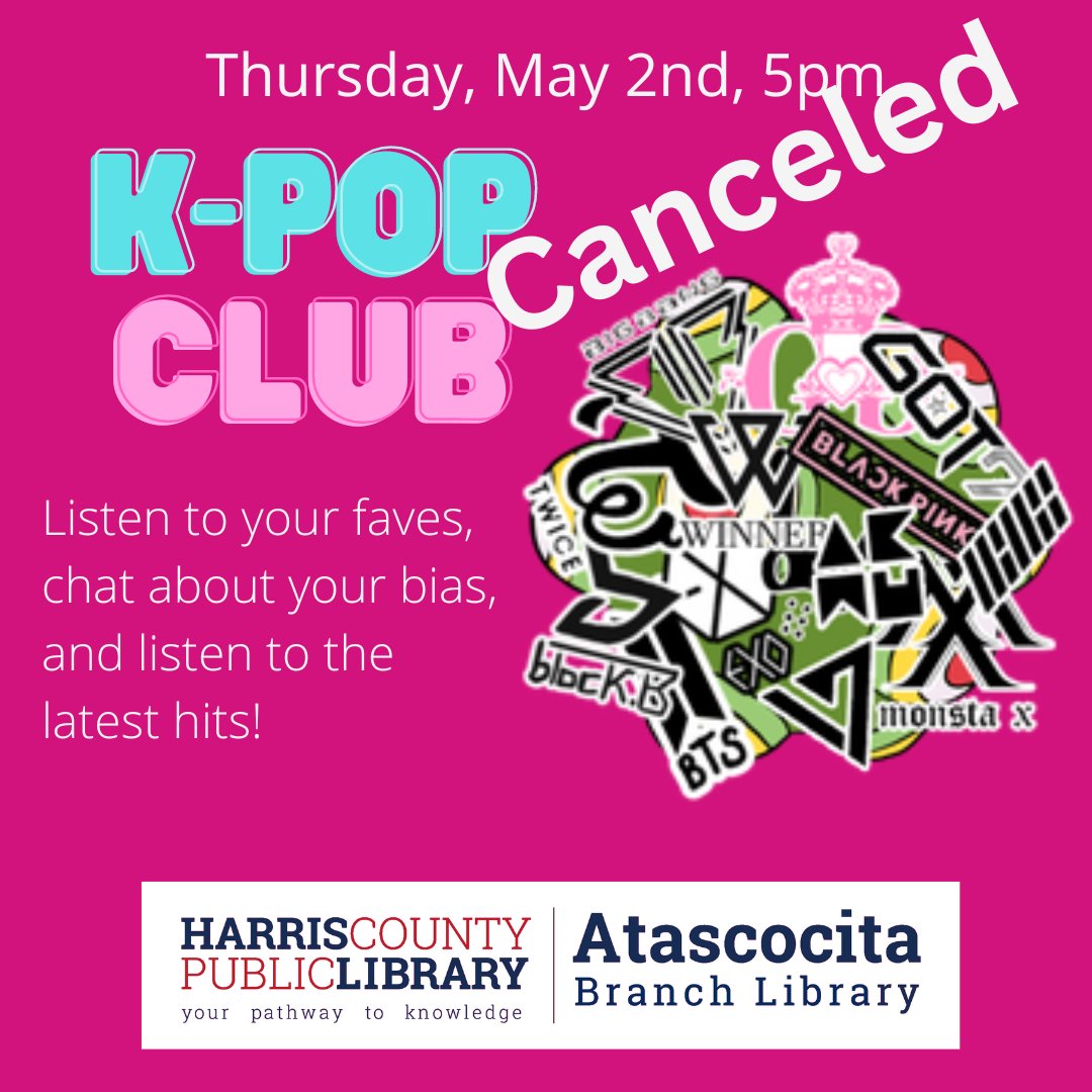 Due to the weather, K-Pop Club is canceled tonight.