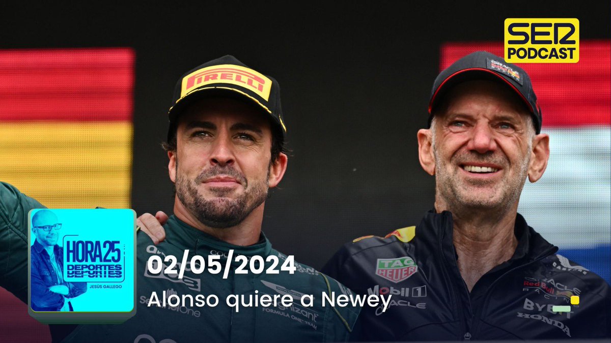 PROGRAMA #SERPodcast📻➡El deporte del jueves con @JGALLEGOonfire:

▶️ Alonso quiere a Newey

📌 Previa del GP de Miami con el mercado de F1 activo, Europa y Conference League y resto de fútbol, Medvedev también se lesiona en el #MMOPEN🎾, baloncesto...

🔊linktr.ee/Hora25Deportes