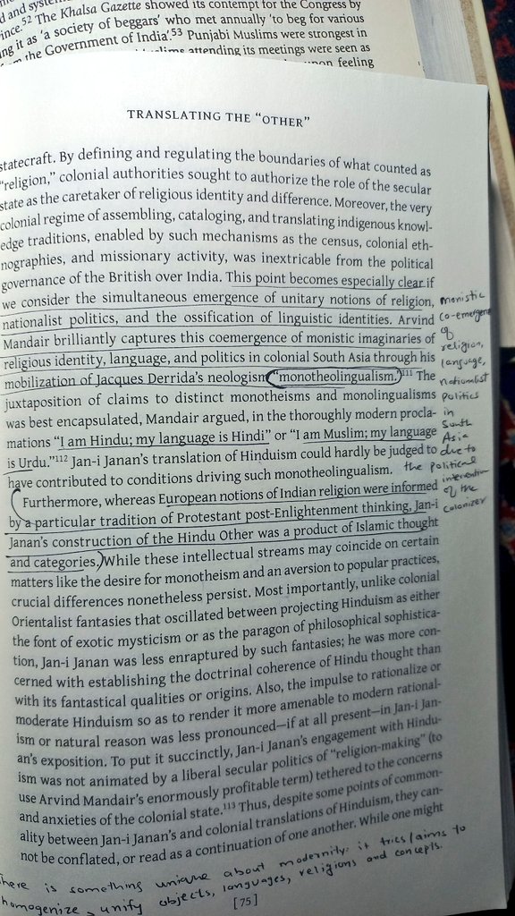 _shershahhkhan_'s tweet photo. Monotheolingualism: coemergence of monistic imaginaries of religious identity, language, and politics in Colonial India was a major obstacle in the way of unifying Muslims in the subcontinent. The idea of one language (urdu/bengali), one nation (Western influenced nationhood)
1/ https://t.co/6A5gUBYi1z