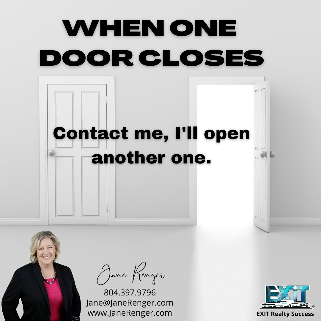 When one door 🚪 closes contact me, I'll open another one. 🤗 #LoveWhatIDo #HereToHelp #ILoveRealEstate