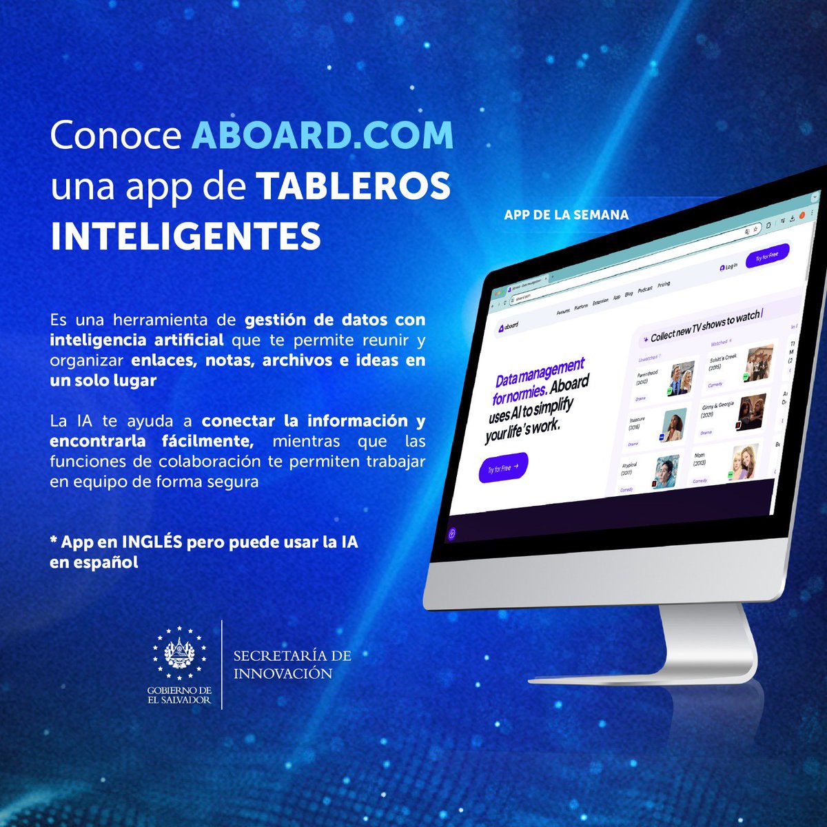 #NoticiaTech | Aboard.com 🌐 Una app de tableros inteligentes que organiza todo, desde enlaces hasta ideas, en un solo lugar Disponible en inglés, con soporte de IA en español