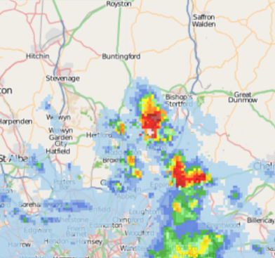 A thunderstorm has just developed near Ware in Hertfordshire.

Lightning map: lightningmaps.org
Radar: netweather.tv/live-weather/r…
