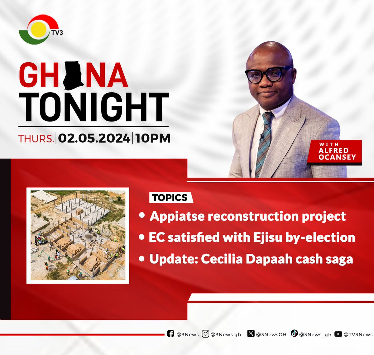 This evening on #GhanaTonight with @alfred_3fm at 10PM

#3NewsGH