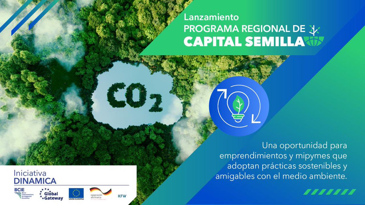 📢 ¡No pierdas la oportunidad conocer el Programa de Capital Semilla! 🚀 Si tu emprendimiento está comprometida con prácticas sostenibles para mitigar la huella ambiental, puedes aplicar. 👇 🗓️7 de mayo 🕘9:00 a.m. 🔗Transmisión en vivo YouTube @BCIE_Org #IniciativaDINAMICA