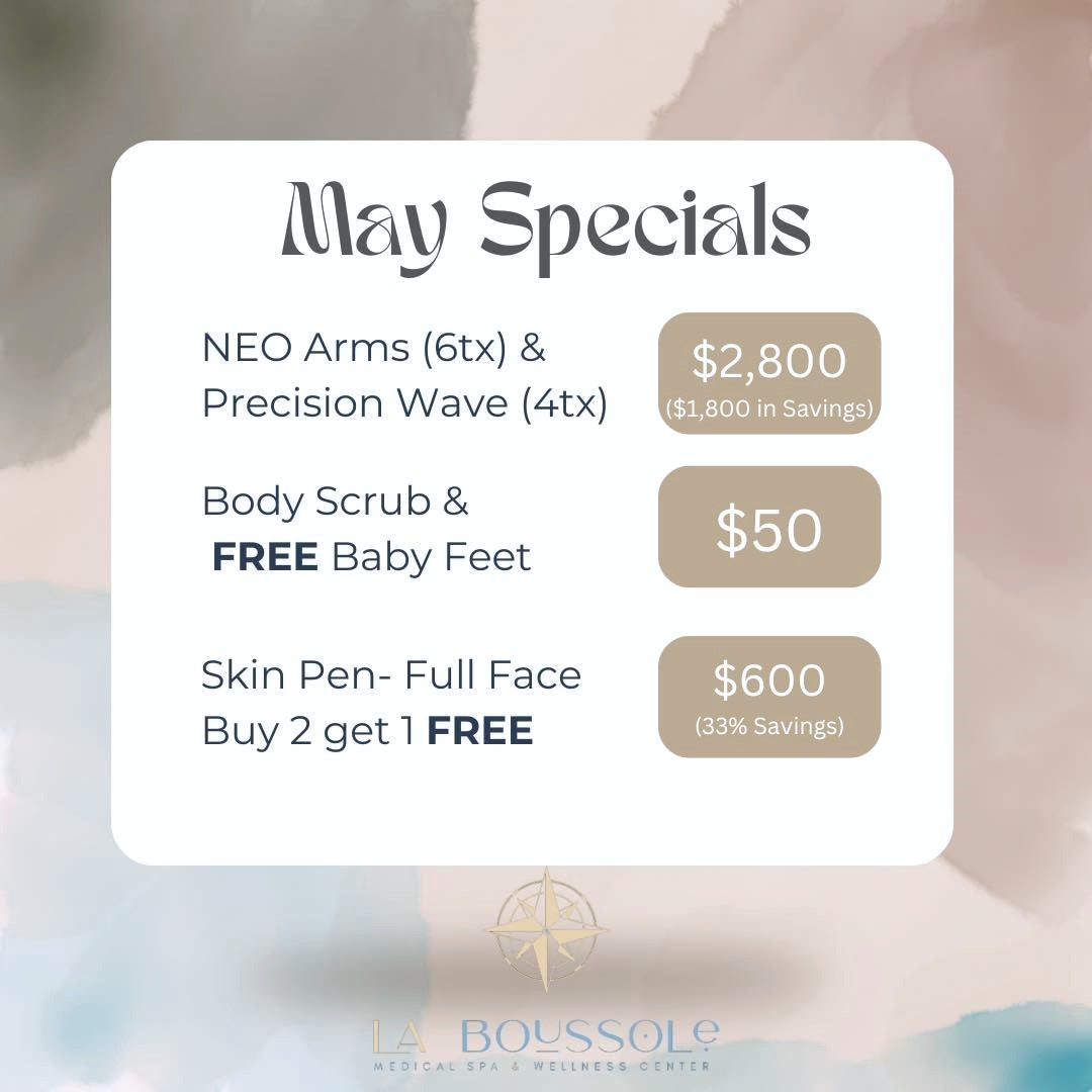 🌼🌸 Ideal for pampering your mother or treating yourself, #LaBoussole #Joplin #MaySpaSpecials are available throughout the month. 🌹🪻
Gift Cards available!
laboussolejoplin.com/may-med-spa-sp…
417.434.4449 
#Joplin #BestMedSpa #SouthwestMissouri #FourStates #Pittsburg #NorthwestArkansas