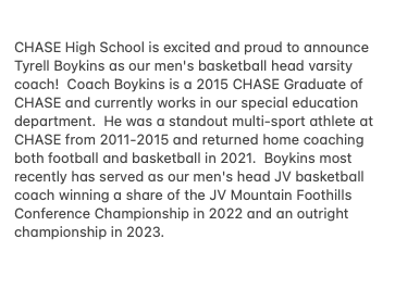 CHASE_High's tweet photo. 🏀🚨🚨COACHING   ANNOUNCEMENT🚨🚨🏀 https://t.co/FdKPISNnb6