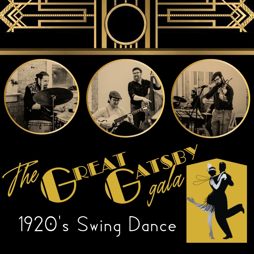 #Swing #dance party Sunday #Calgary: Sunny City Swing presents the Great Gatsby Gala, with a beginner drop-in dance lesson 7 pm, live '20s swing band Le Hot Club de Millionaires 8 pm, door prizes & free refreshments, Sunalta Hall,1627 10 Av SW,tix $20 from sunnycityswing.square.site/product/the-gr…