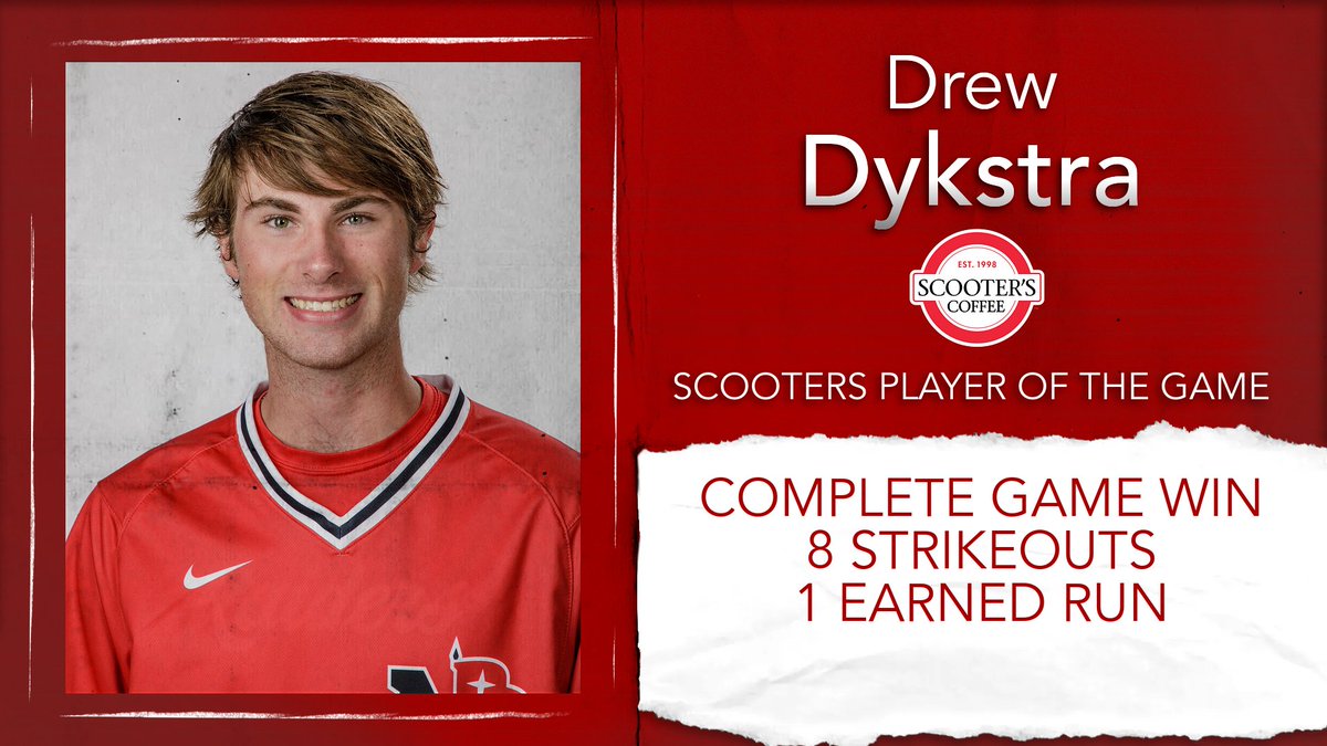 ⚾️ A great day on the mound for the southpaw, as Drew Dykstra is our @scooterscoffee Player of the Game!

#RaidersStandOut | @NWC_Baseball