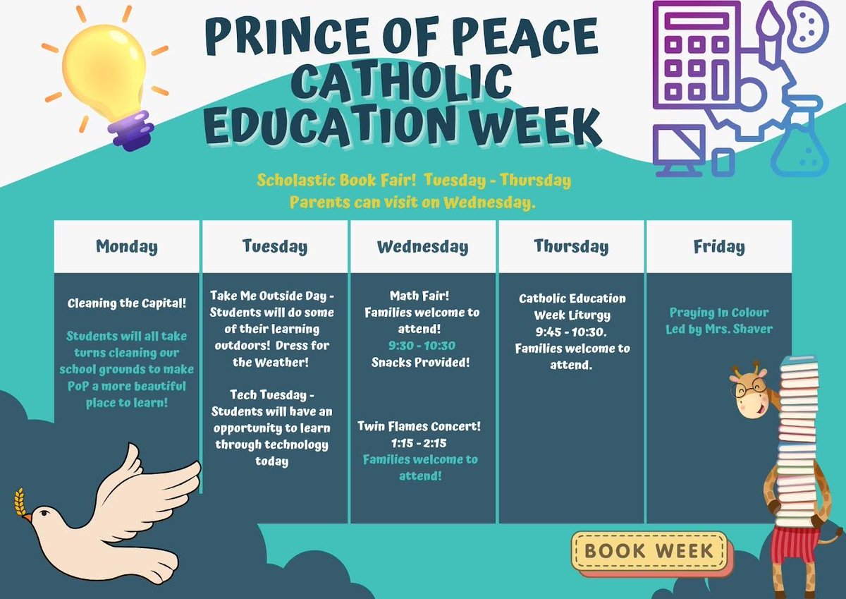 Check out what @PrincePeaceOCSB has planned for #CatholicEducationWeek! Looking forward to seeing families at our Math Fair on Wednesday! #ocsbBeCommunity #ocsb