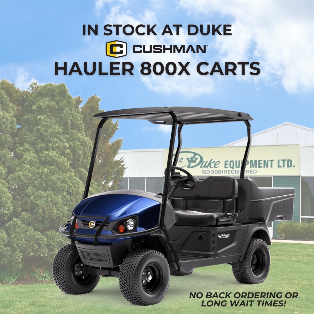 Put these @CushmanVehicles Hauler 800x carts to work right away: we have 9 of them in stock at Duke now! Give your team that upgrade they deserve, and let these Haulers power through any task. Contact us for more details & pricing! gcduke.com/turf-equipment