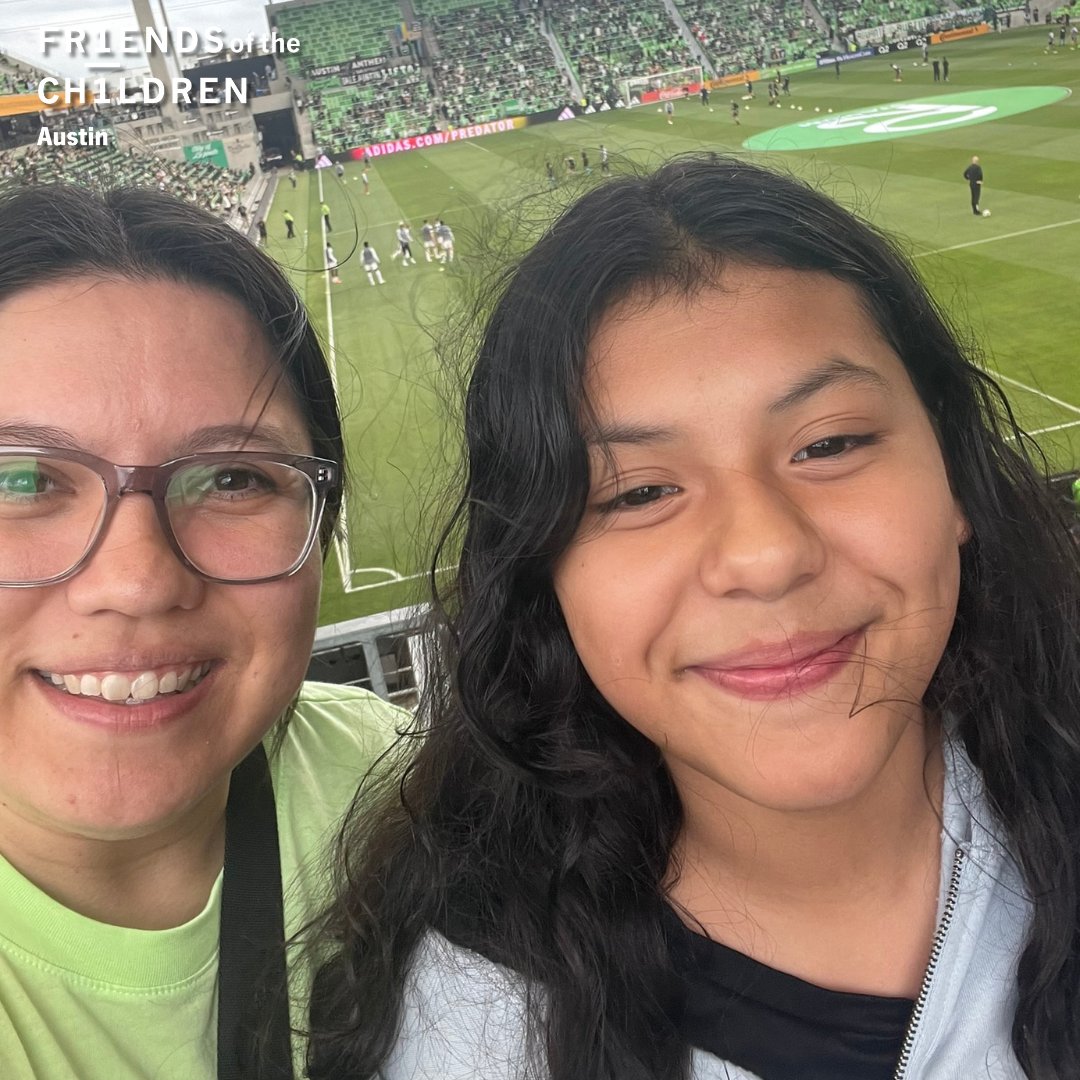 *Lujan and Friend Andrea at a recent Austin FC game⚽️😀

"It was Lujan's first time watching an <a href="/AustinFC/">Austin FC</a> soccer game in person, and this experience really inspired her to try out for the soccer team in middle school." 

-Andrea, Friend