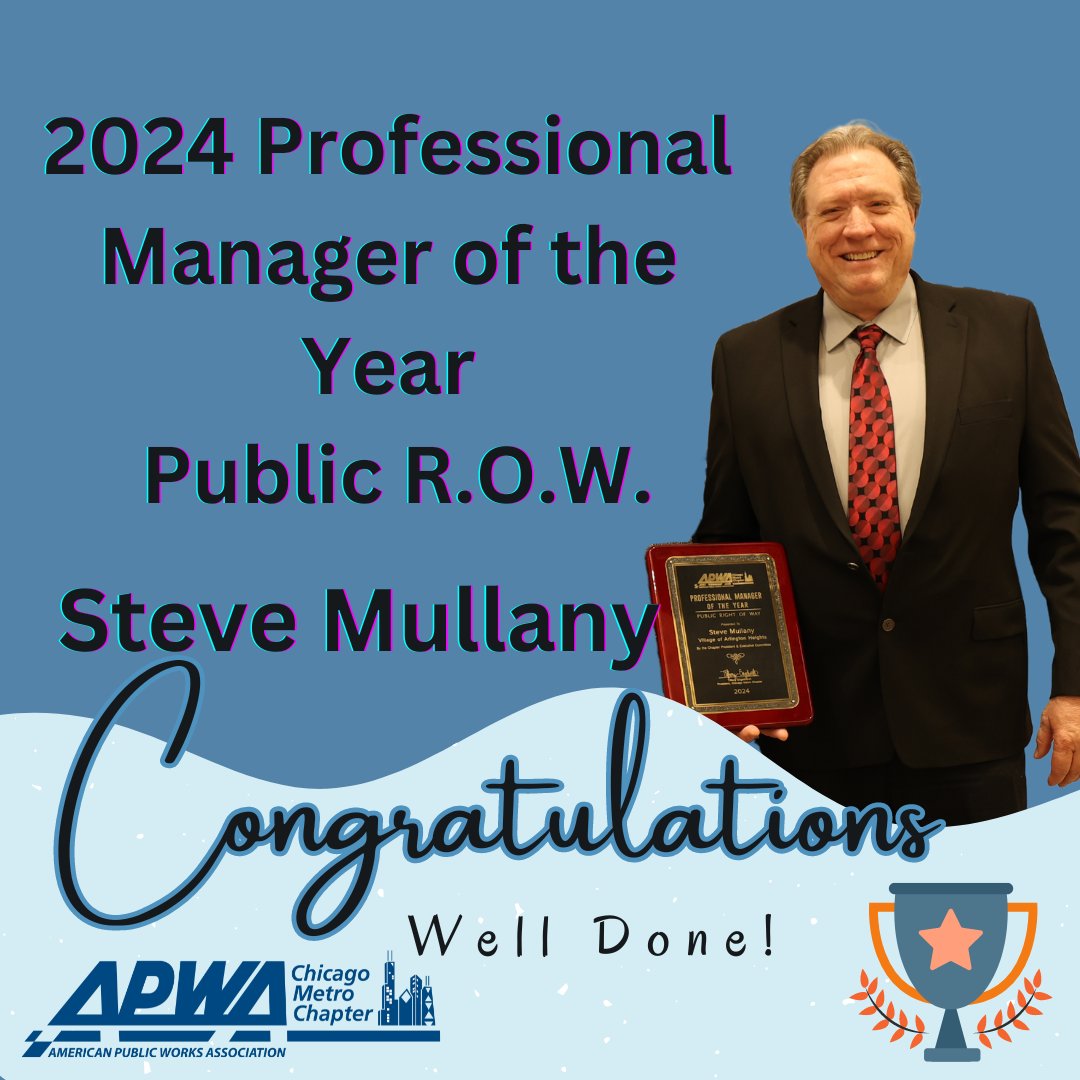 🎉 WOW! Huge congratulations to Steve Mullany for being named the 2024 APWA Professional Manager of the Year in Public Right-of-Way Management Award recipient! 🏆👏 Such an incredible honor and so well-deserved. Keep up the great work, Steve! #APWA #AwardWinner #PublicWorks