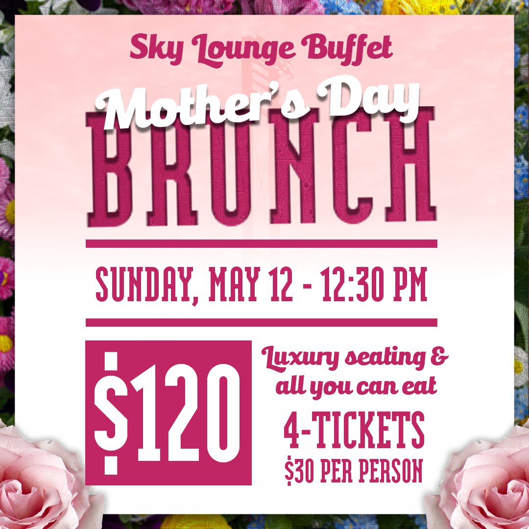 Attention fans! We've got a special deal for our upcoming Mother's Day game in Sunday, May 12th! You can snag a 4-pack of tickets for just $120 ($30 per person) to sit in our luxury Sky Lounge during the game, which includes all you can eat brunch! ticketreturn.com/prod2new/BuyNe…