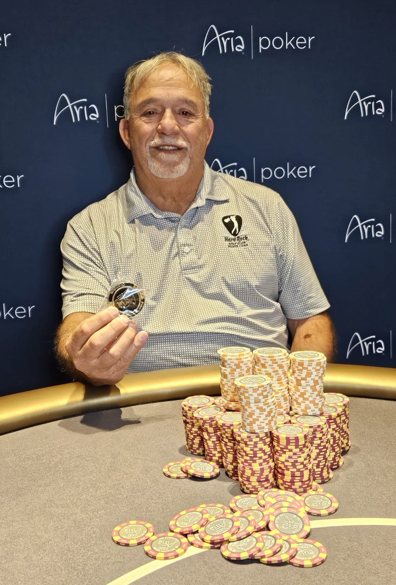 Angel Rodriguez (Hercules, CA) topped a field of 39 entries in our $160 NLH on Monday, April 29th after play finished with a six-way chop. The win was good for $1,101 from the nearly $5K prize pool and the ARIA Winner’s Coin! Congrats Angel!