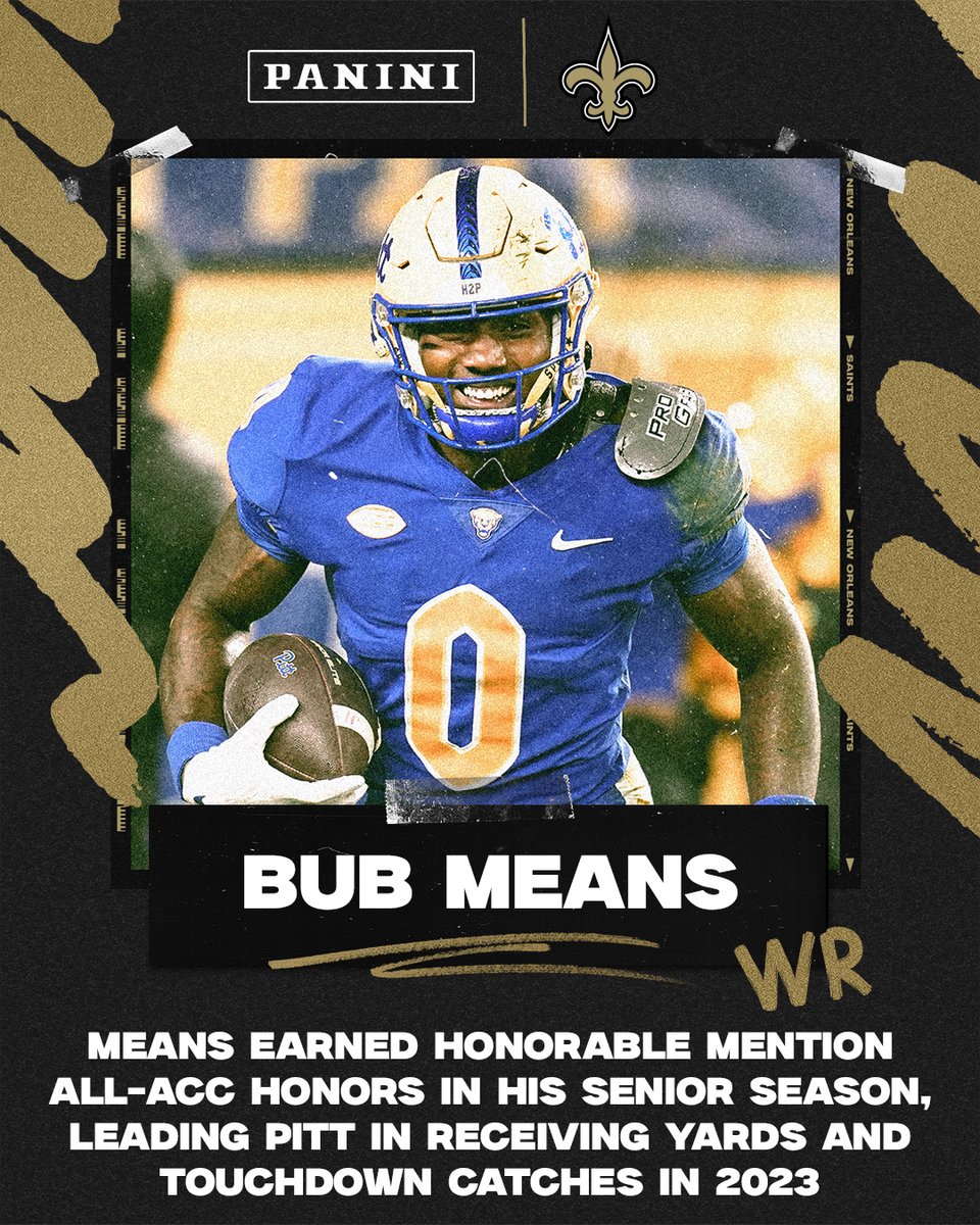 First 5 facts to learn about draft pick from Pitt, Bub Means ➡️ neworlns.co/3UJNKXc #Saints | @PaniniAmerica