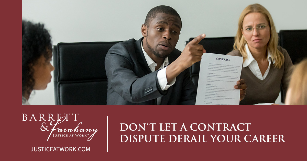 Don't let a dispute over the terms of your executive employment contract derail your career. The knowledgeable and experienced team at Barrett & Farahany is dedicated to protecting your interests and ensuring fair treatment. Contact our law firm today. ow.ly/I5bs50Rvfil