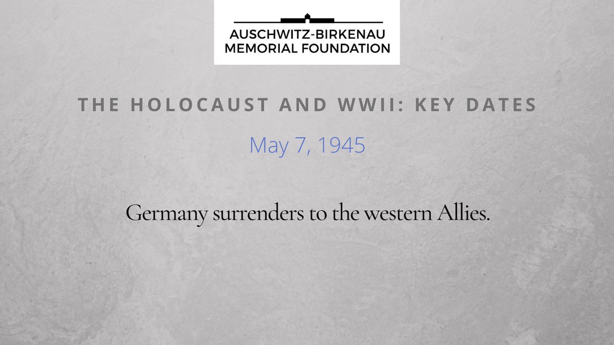 #OTD May 7, 1945: Germany surrenders to Allied forces #wwii #holocausthistory