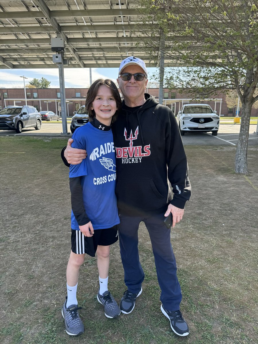 My hockey playing, cross country running, snowboarding grandson. (And yes, I am wearing a ⁦@FriarsHockey⁩ hat. Go Friars)