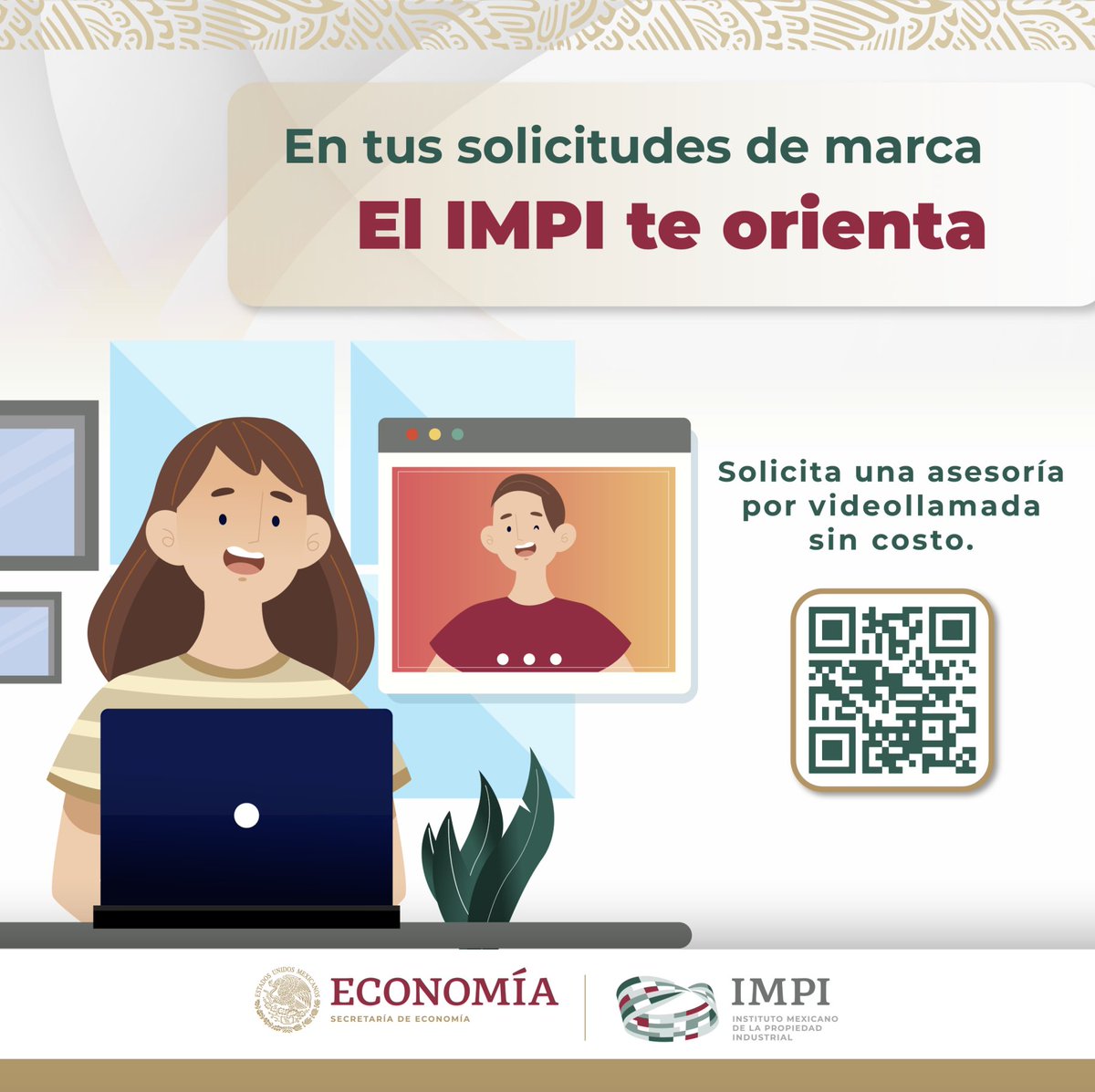 En tus solicitudes de marca #ElIMPITeOrienta. Solicita una asesoría por videollamada sin costo.​ 👉 citas.impi.gob.mx