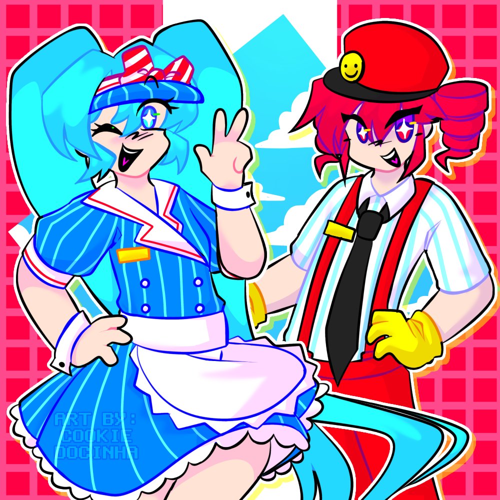 Miku and Teto but in a colorful, vibrant and happy world (????) 

#Mesmerizer #メズマライザー