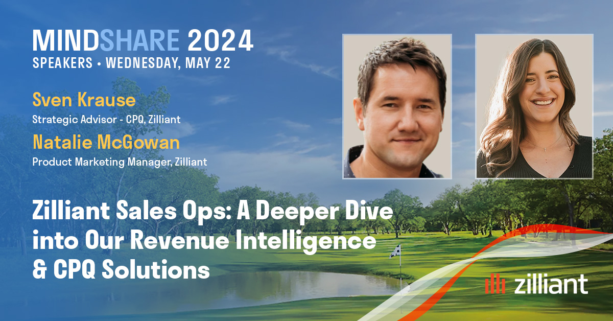 💡Join Zilliant Strategic Advisor Sven Krause and Zilliant Product Marketing Manager Natalie McGowan at 𝗠𝗶𝗻𝗱𝗦𝗵𝗮𝗿𝗲 𝟮𝟬𝟮𝟰 for an overview of Zilliant’s #𝗥𝗲𝘃𝗲𝗻𝘂𝗲 𝗜𝗻𝘁𝗲𝗹𝗹𝗶𝗴𝗲𝗻𝗰𝗲 and #𝗖𝗣𝗤 solutions! 𝗥𝗲𝗴𝗶𝘀𝘁𝗲𝗿 𝗻𝗼𝘄 👉 zilliant.com/events/mindsha…