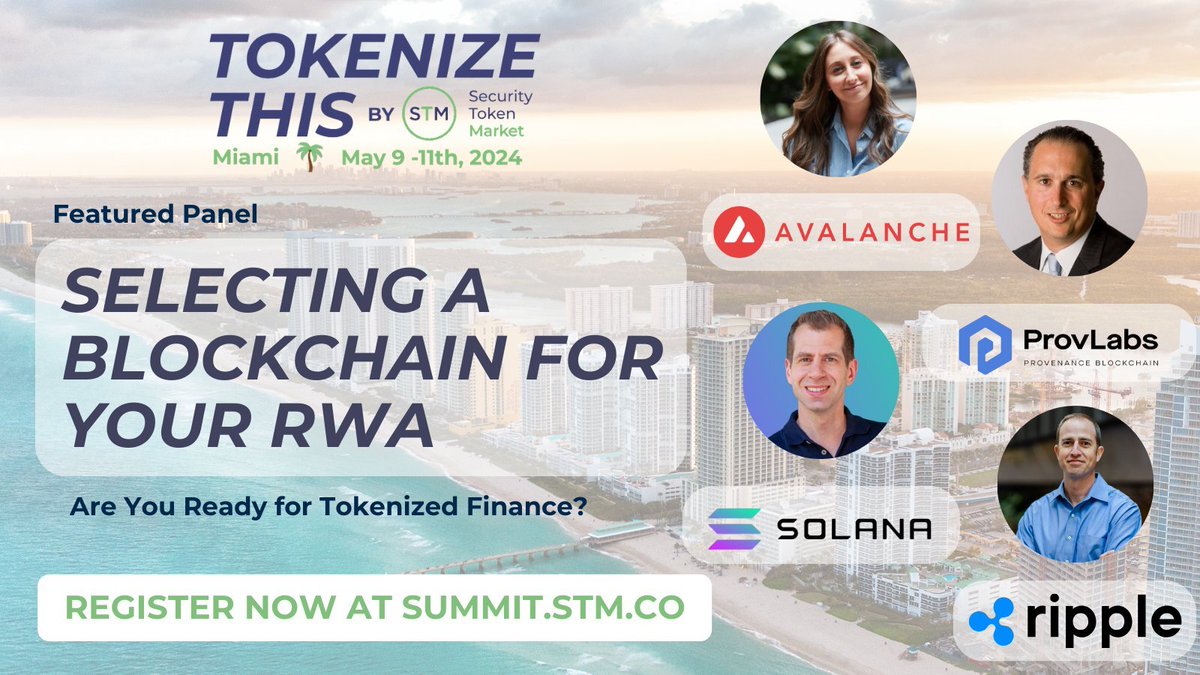 Calling all Miami devs! Don’t miss @Ripple’s VP of Engineering Brad Chase taking the stage at @STOmarket’s TokenizeThis event next week discussing real-world asset tokenization on the #XRPL. 🌴 Use code RIPPLE to save 10% on tickets! 🌴 summit.stm.co