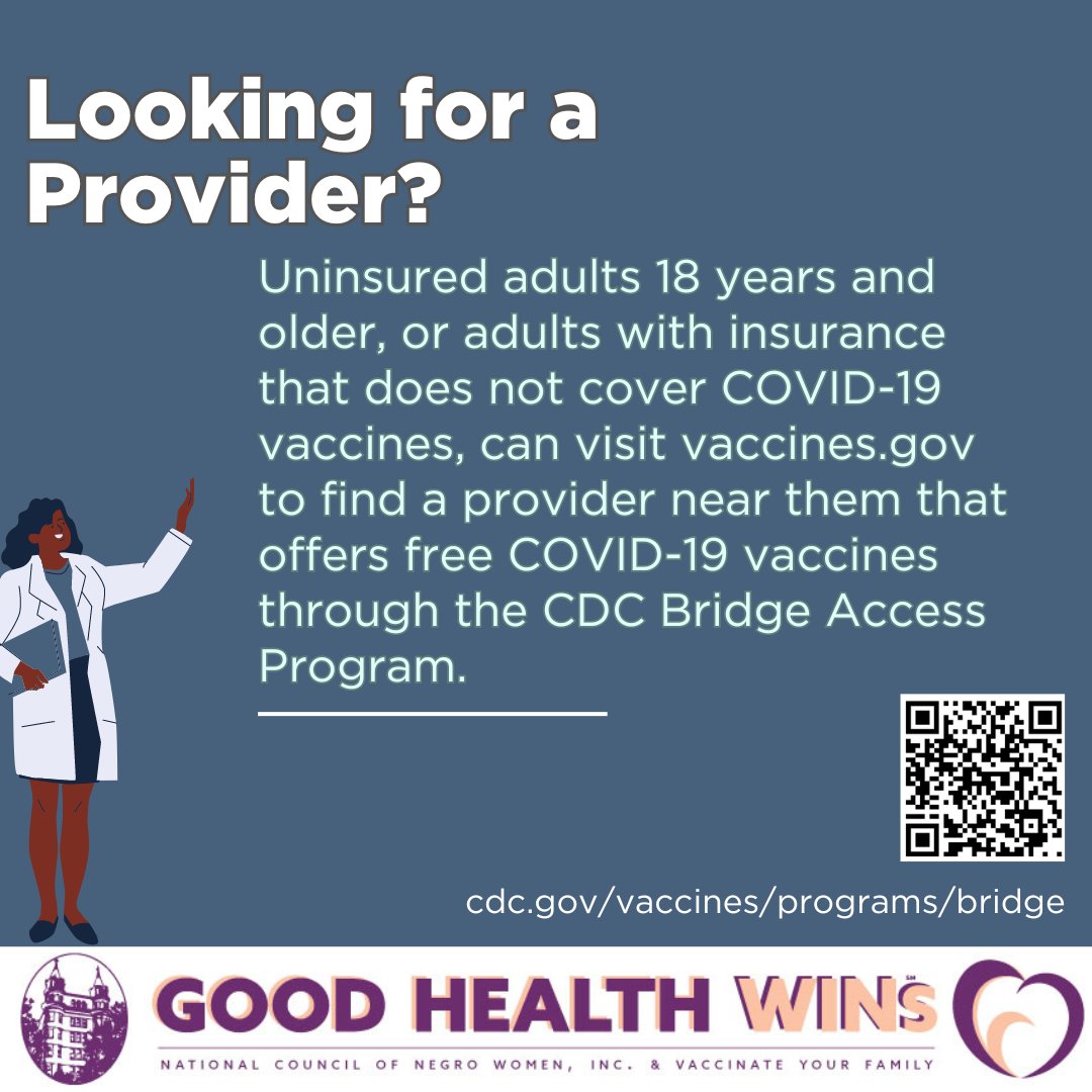 Are you looking for a provider that offers free COVID vaccines? You can find a provider near you at vaccines.gov! More info cdc.gov/vaccines/progr… @GoodHealthWINs #COVID19 #VaxYourFam #GoodHealthWins